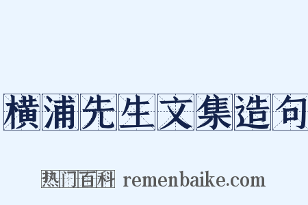 横浦先生文集造句是什么意思的图片